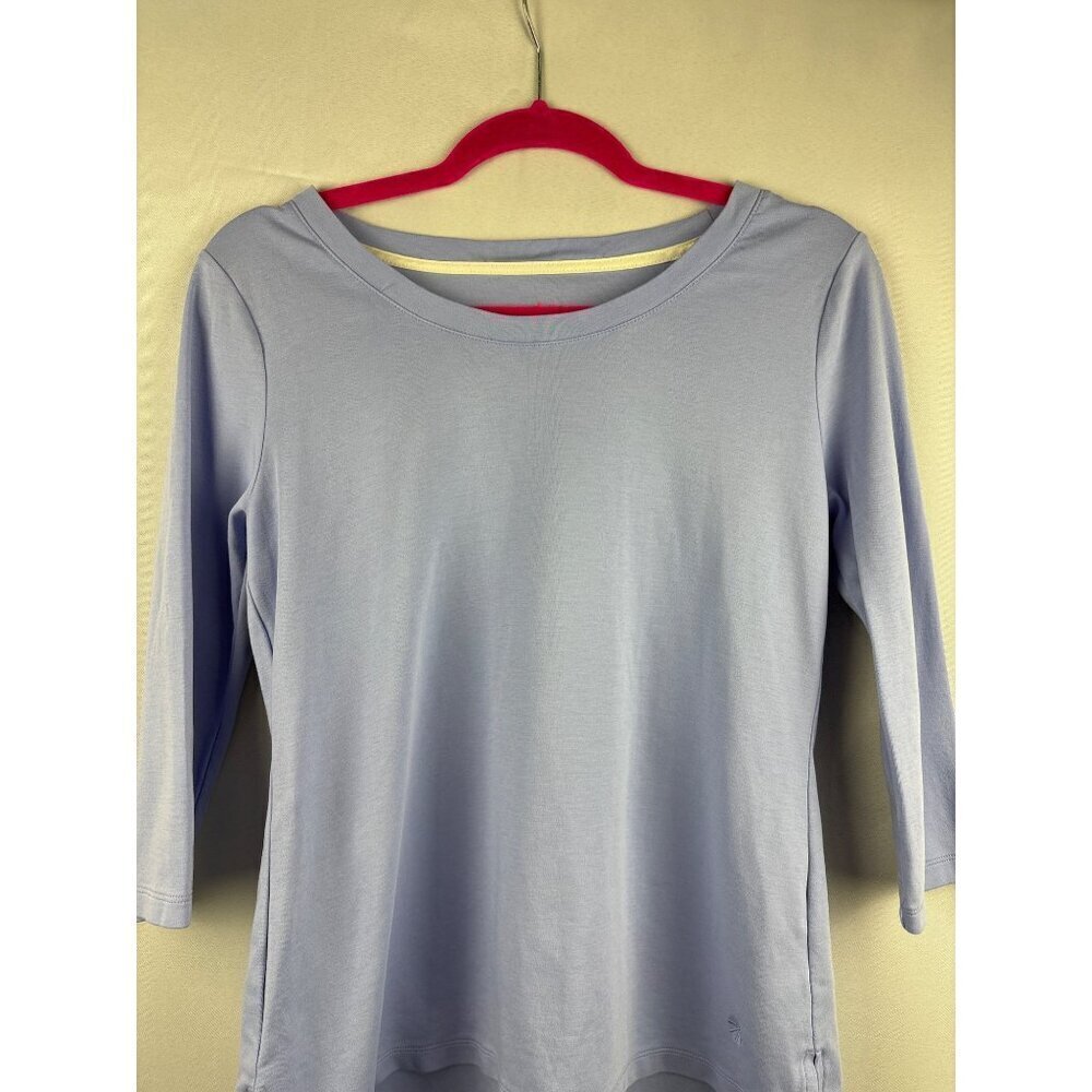 Isaac Mizrahi Live! Womens Light Blue 3/4 Sleeve Top S